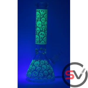 THE SCREAM BEAKER STYLE GLASS WATER PIPE 14inch (GLOW IN DARK)